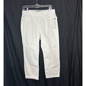 LIVERPOOL Los Angeles THE SKINNY CROP White Denim Jeans Sz 6/28 Pull-On